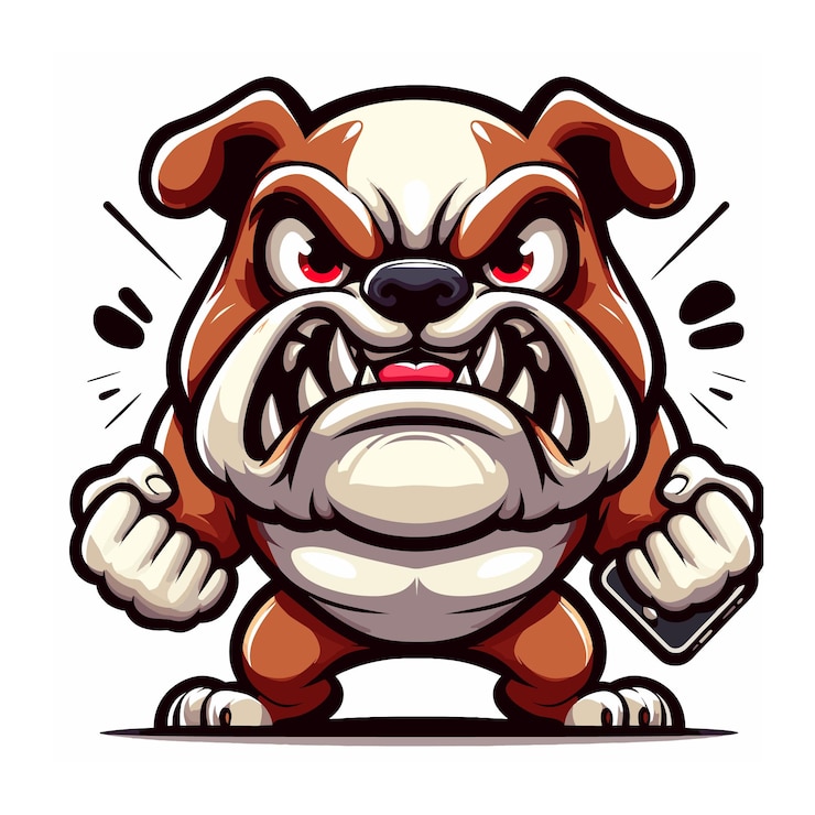 Vector cute bulldog cartoon vector on white background