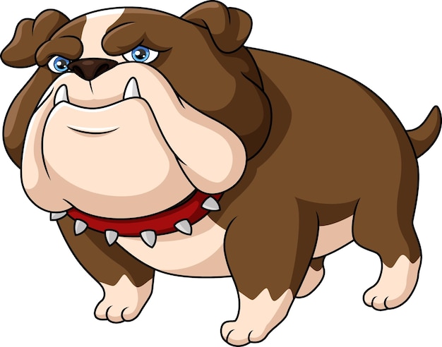 Vettore simpatico cartone animato bulldog su sfondo bianco