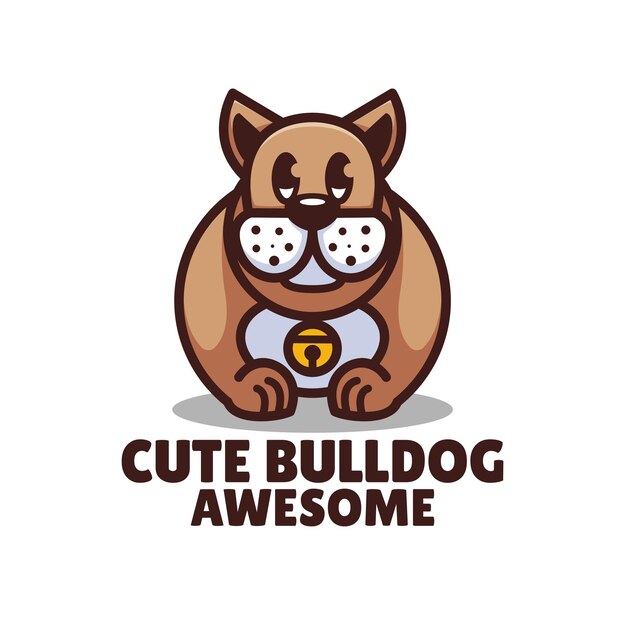 Vector cute bulldog logo