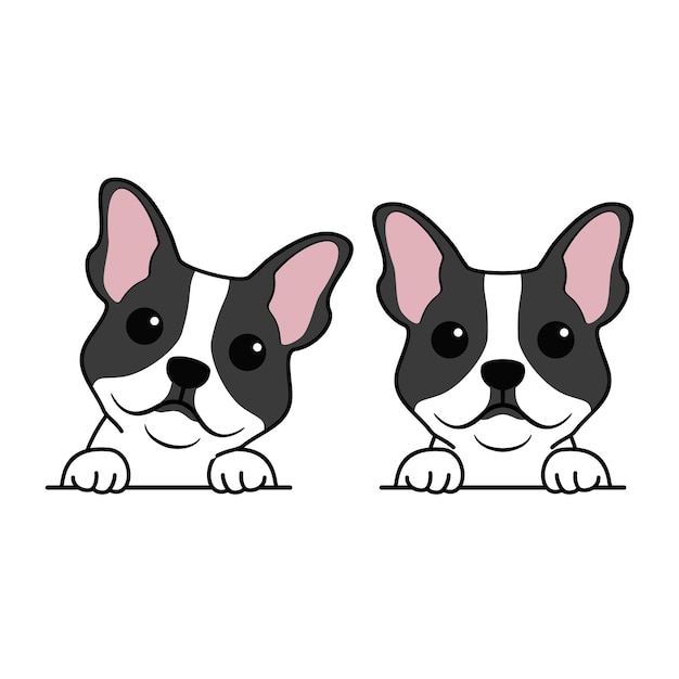 Cute bulldog puppy cartoon vector illustration