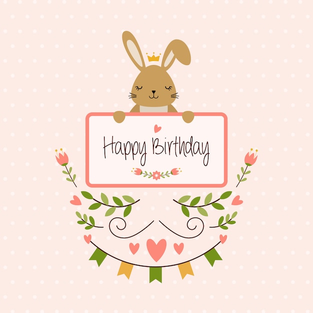 Buon compleanno di bunnny vector illustration greetings sveglio