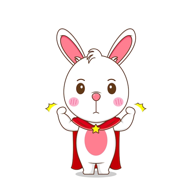 Cute bunny as superhero