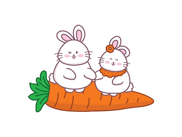 cute Bunny cartoon character vector