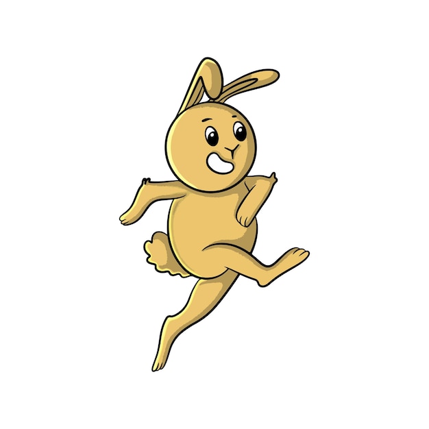 Cute bunny cartoon illustration design running