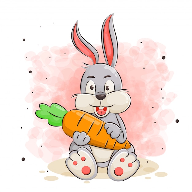Vettore illustrazione di cartone animato carino coniglietto