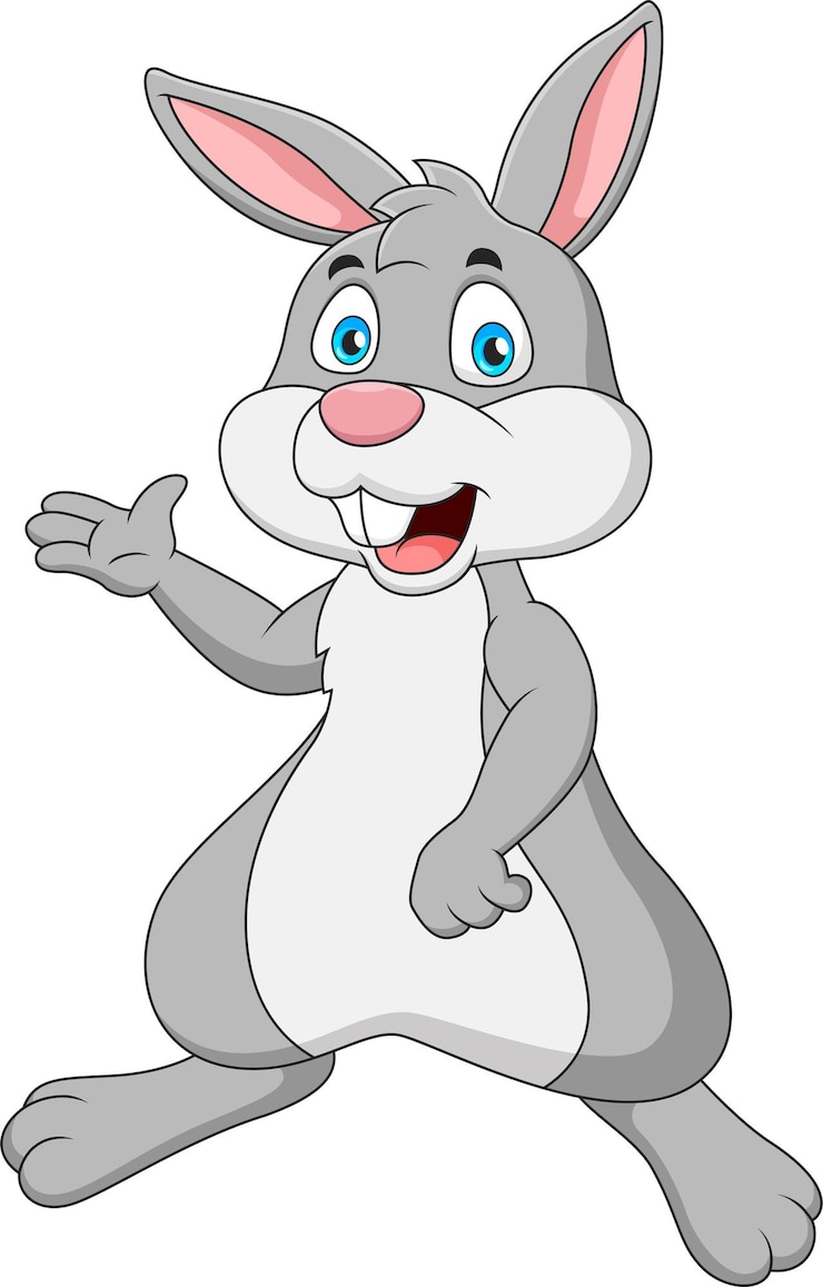 Vector cute bunny cartoon smiling cartoon cute animal mascot illustration