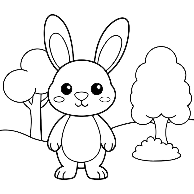 かわいいウサギのカラーブック ベクトル24