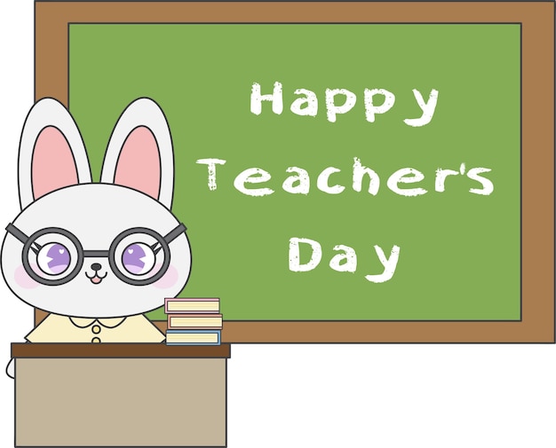 Cute Bunny Happy Teachers Day Greeting