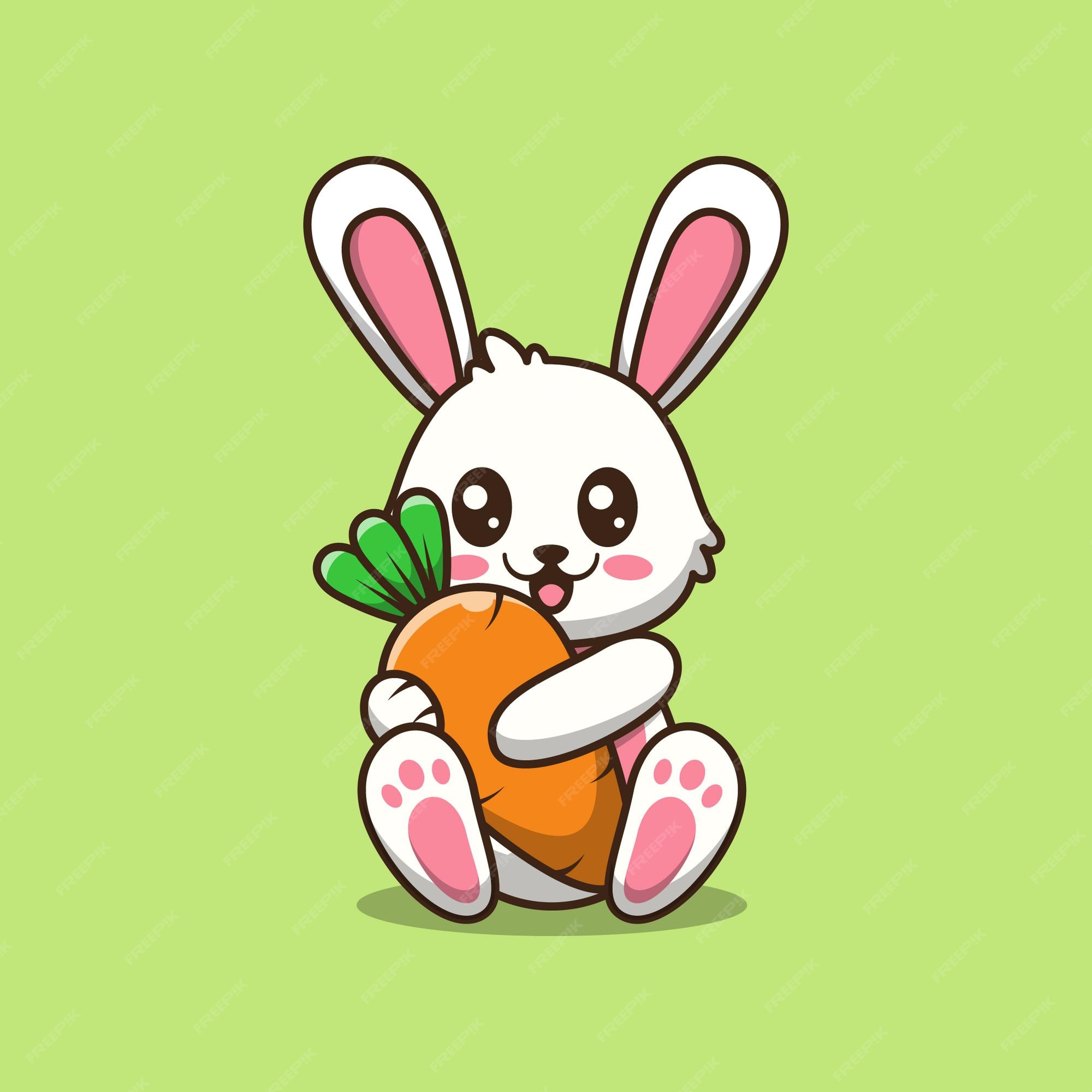 Premium Vector | Cute bunny holding carrot cartoon illustration Premium Vector | Cute bunny holding carrot cartoon illustration
