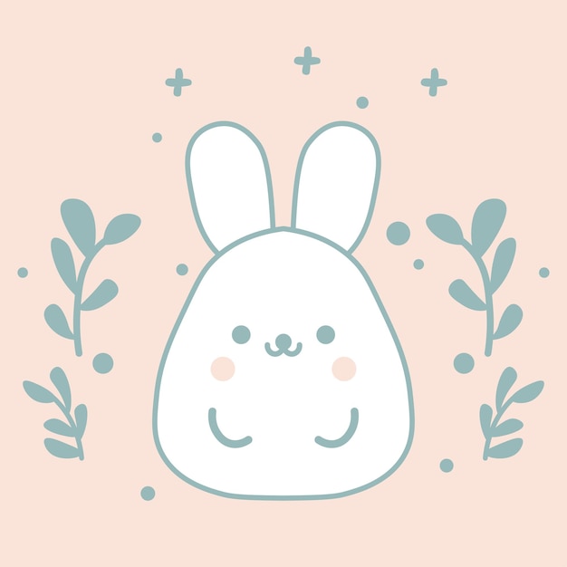 CUTE BUNNY ILLUSTRATION ICON VECTOR