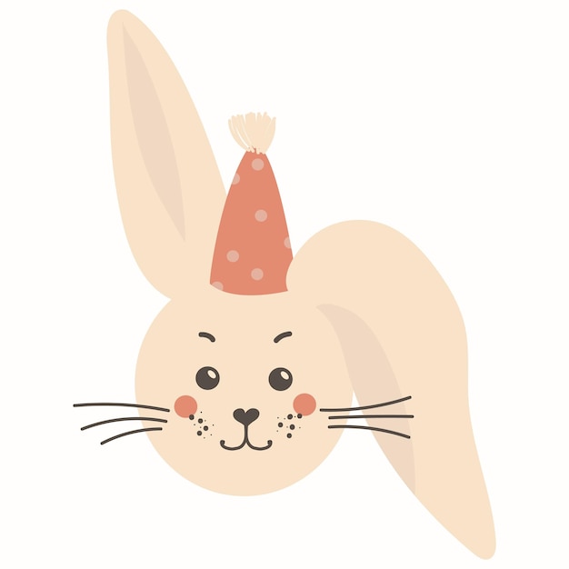 Cute bunny Illustration Vector on white background vector