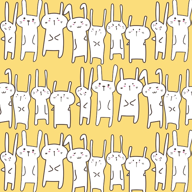 Cute bunny pattern background.