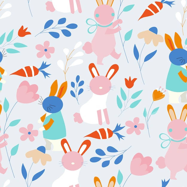 Cute Bunny Seamless Pattern