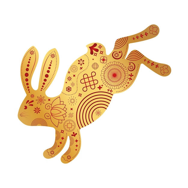 Cute bunny silhouette rabbit icon zodiac animals