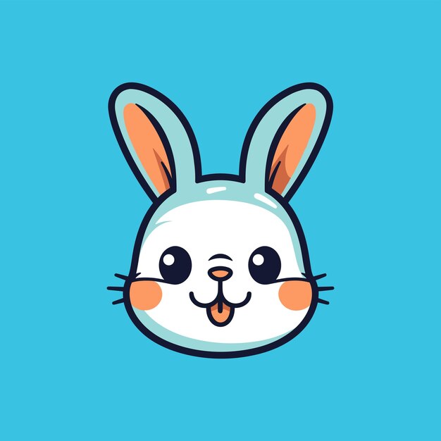Vector cute bunny smiling face vector