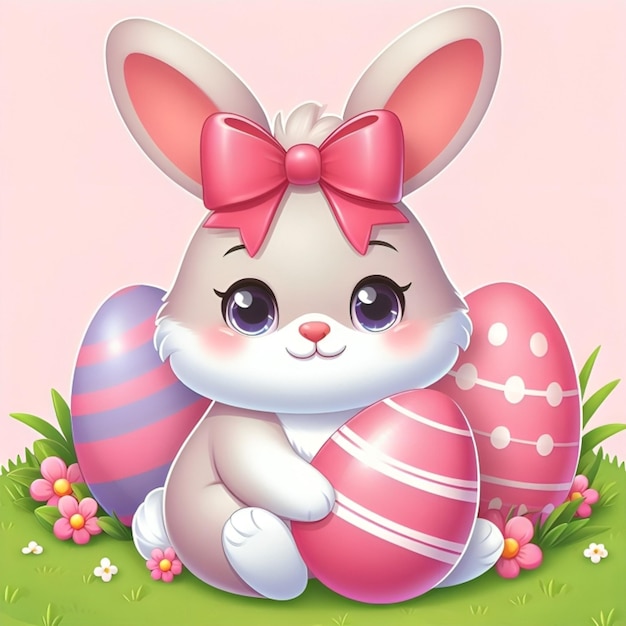 Cute Bunny Vector Cartoon illustration