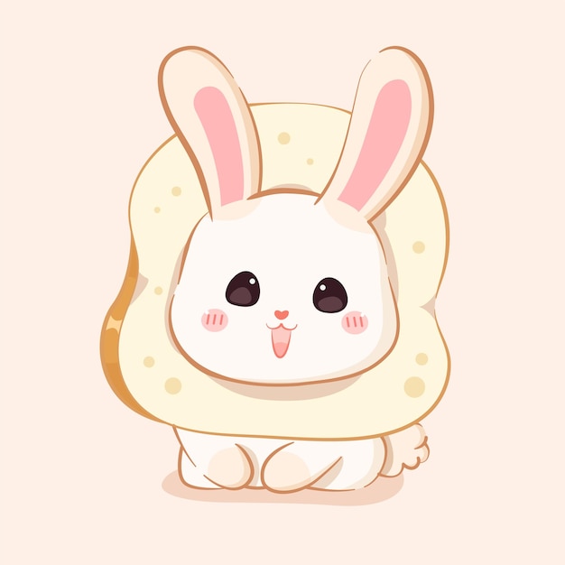 Cute bunny with a bun