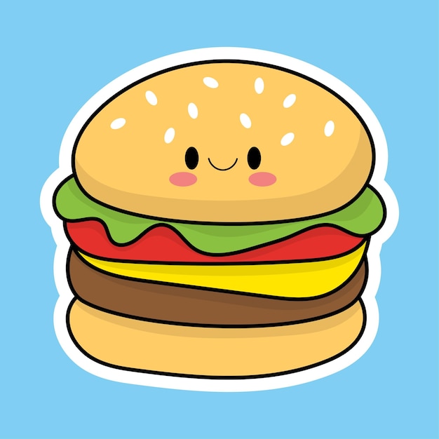 Cute burger vector