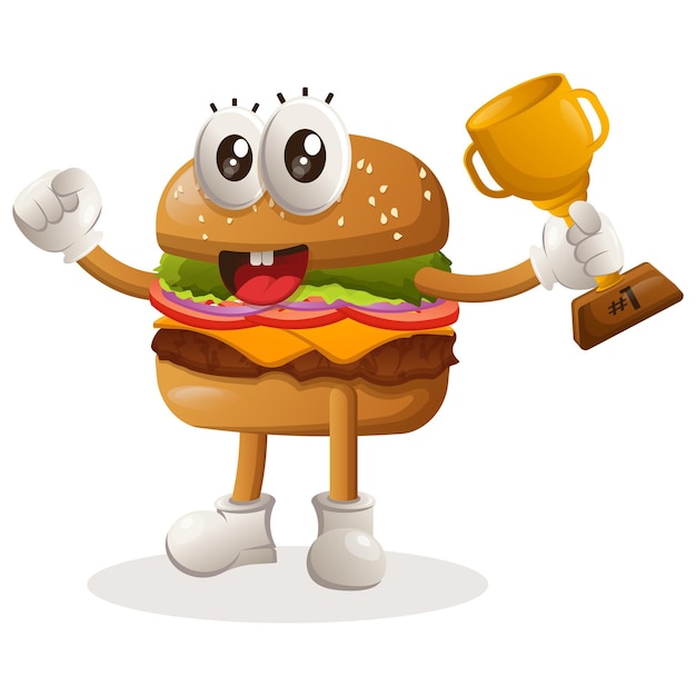 Cute burger winning award and celebrating success