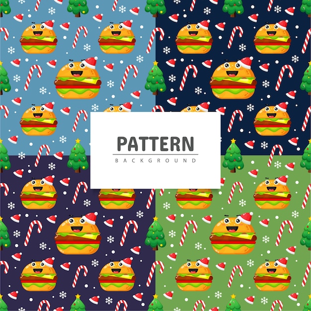 Cute burgers seamless pattern