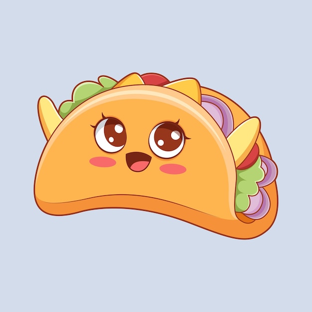 Vector cute burrito character design illustration