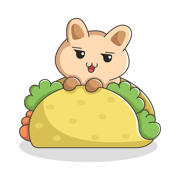 Vector cute burrito character design illustration