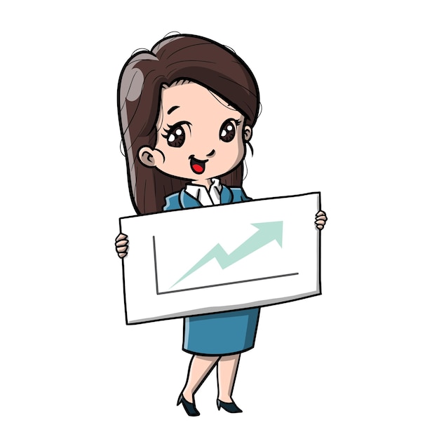 Cute business woman cartoon