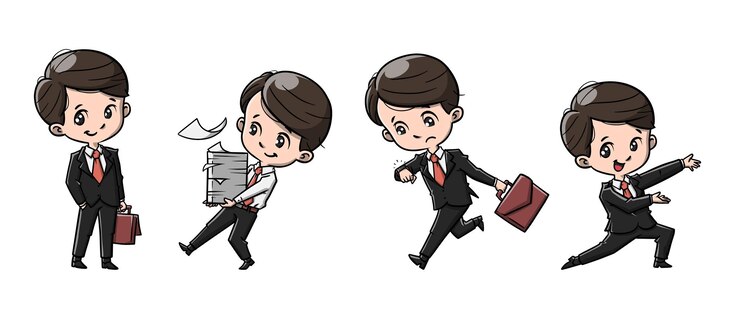 Vector 귀여운 사업가 만화