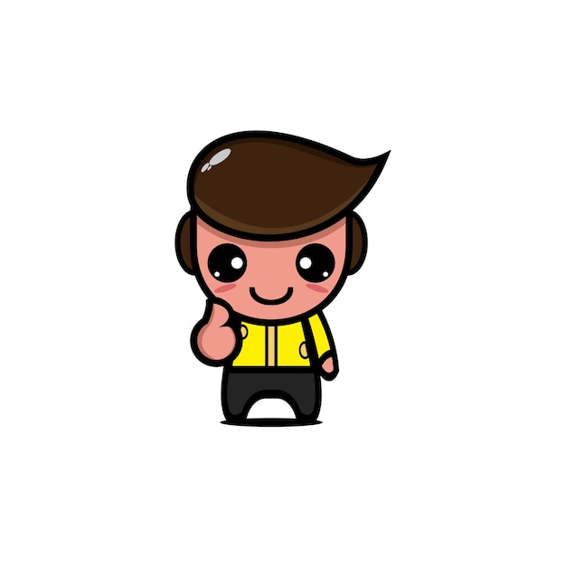 Cute businessman character illustration design mascot graphic