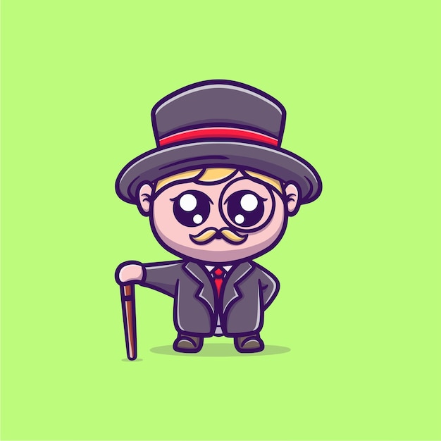 cute businessman vector icon illustration