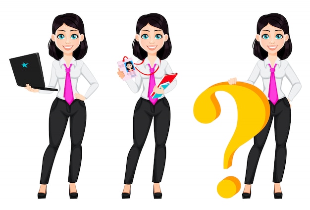 Cute businesswoman cartoon character