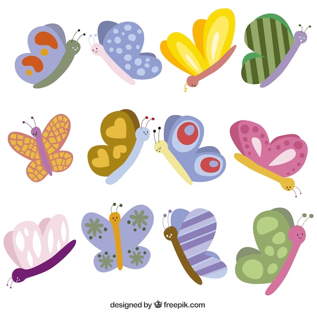 Vector cute butterflies illustration