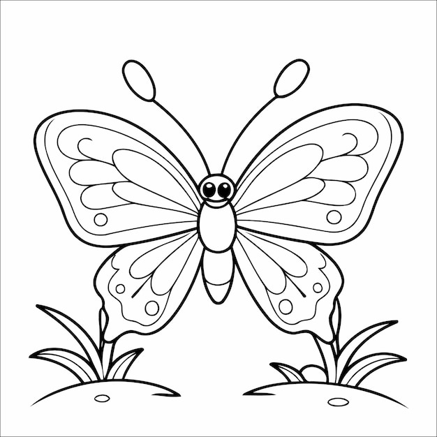 Cute Butterfly Coloring Page For Toddlers