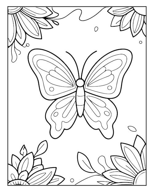 Cute Butterfly Coloring Page