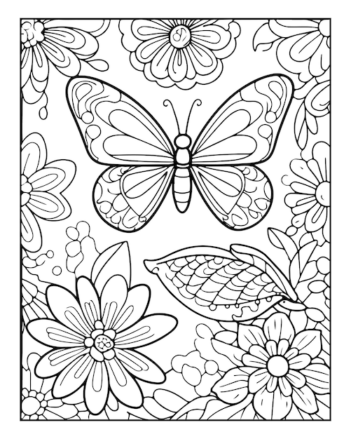 Cute Butterfly Coloring Page