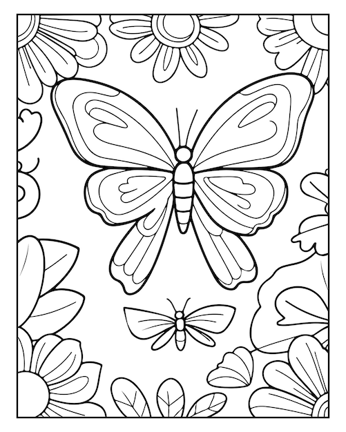 Cute butterfly coloring page