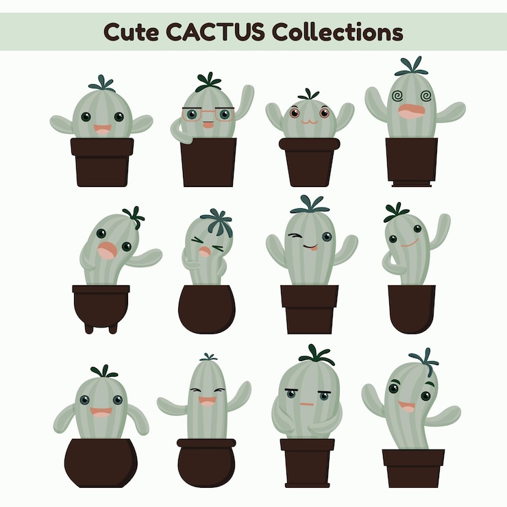Vector cute_cactus_コレクション