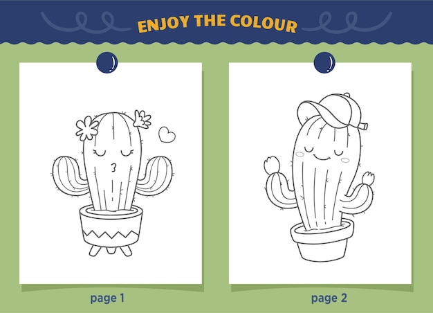 Colorazione di cactus carino per bambini