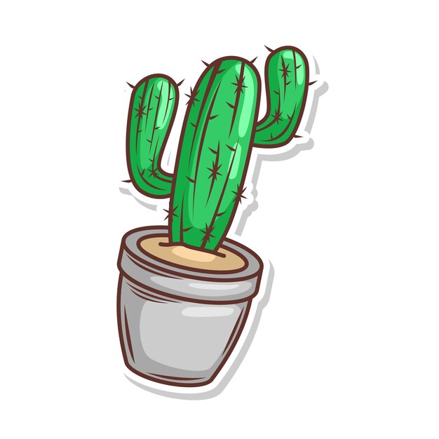 cute cactus doodle cartoon illustration art