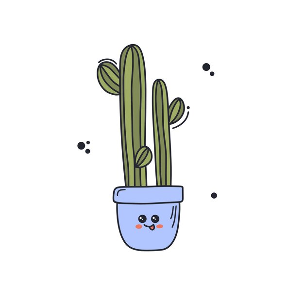 Cute cactus in a flower pot