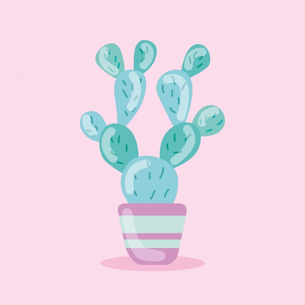 Милая иллюстрация кактуса изолированная розовая