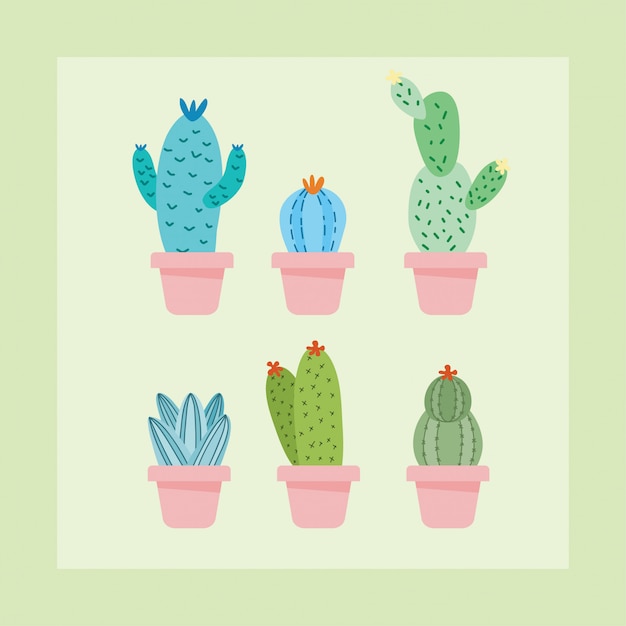 Vettore illustrazione di cactus carino