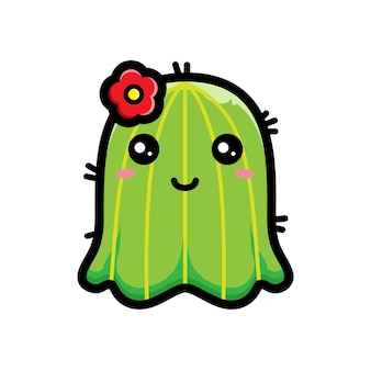 Simpatico disegno fantasma a forma di cactus