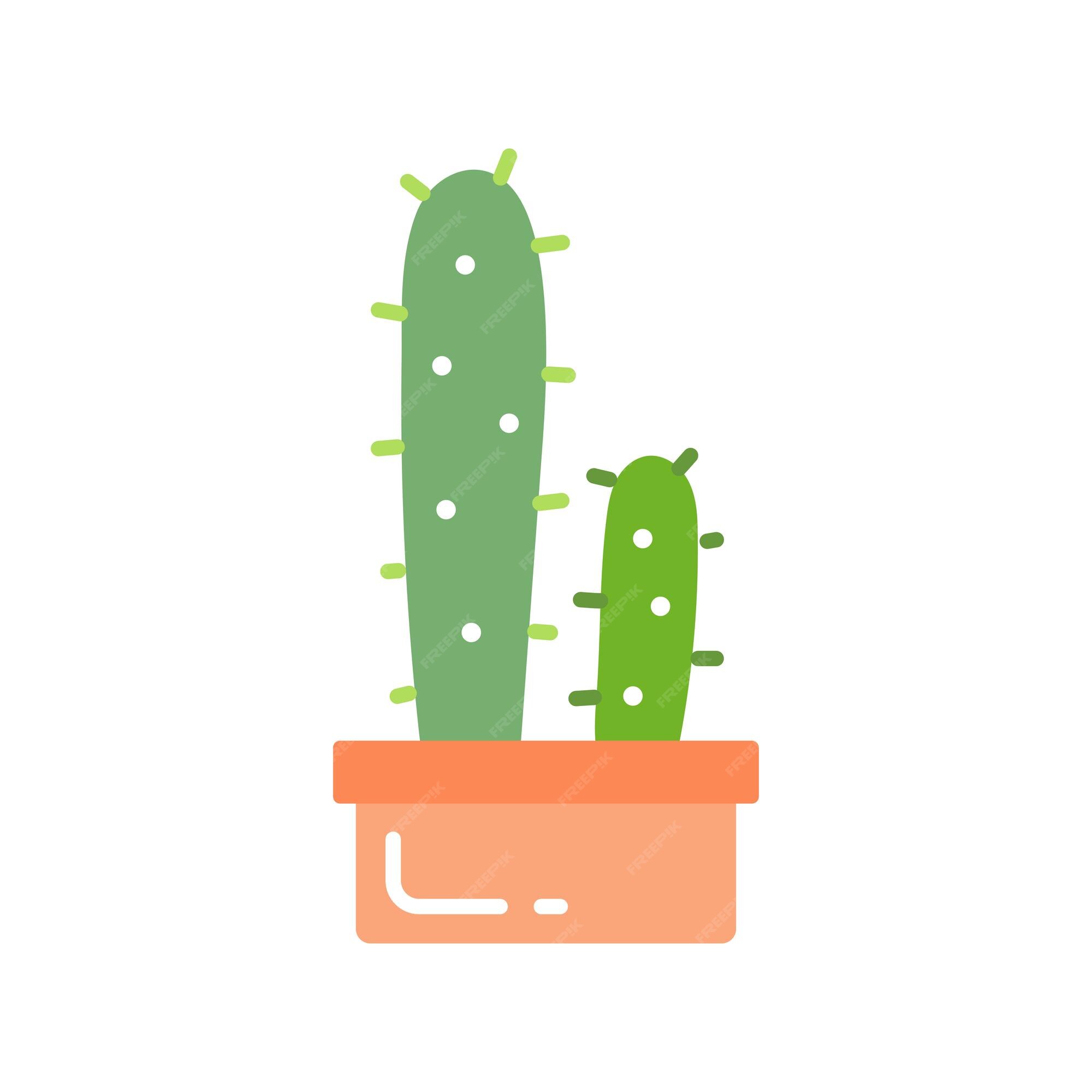 Premium Vector, Cactus cartoon hand drawn style