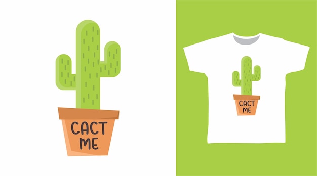Симпатичная типография кактуса для дизайна футболки