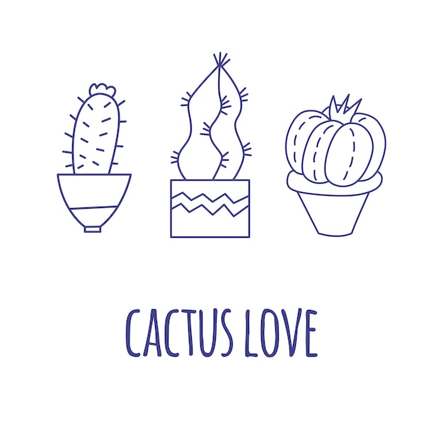 cute cactus vector illustration