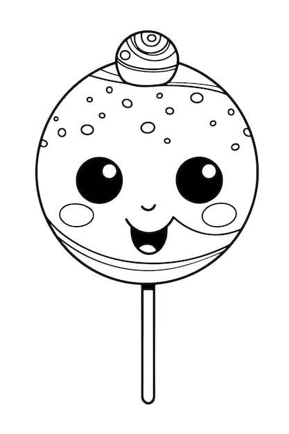 Cute Cake Pop Coloring Page