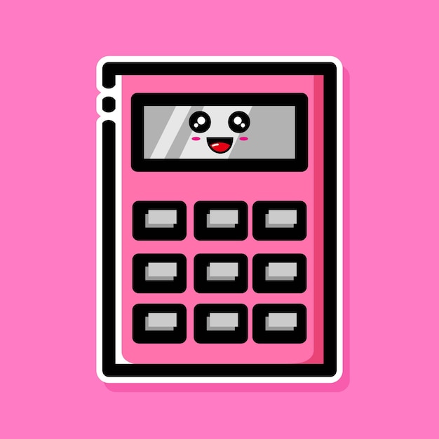 Premium Vector | Cute calculator cartoon design Premium Vector | Cute calculator cartoon design