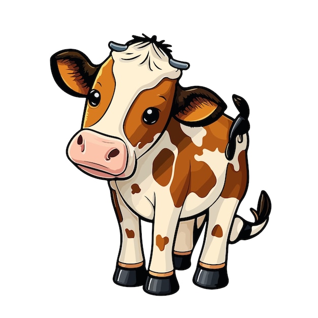 Cute calf cartoon style