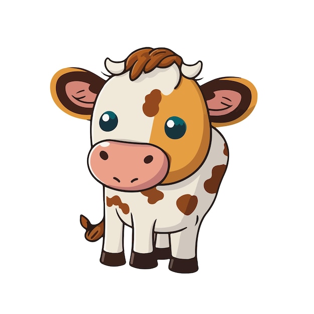 Cute calf cartoon style